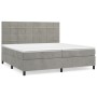 Box spring bed with light gray velvet mattress 200x200 cm by vidaXL, Beds and slatted bases - Ref: Foro24-3143043, Price: 595...
