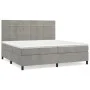 Box spring bed with light gray velvet mattress 200x200 cm by vidaXL, Beds and slatted bases - Ref: Foro24-3143043, Price: 593...