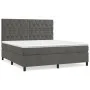 Box spring bed with dark gray velvet mattress 160x200 cm by vidaXL, Beds and slatted bases - Ref: Foro24-3143212, Price: 545,...
