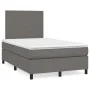Box spring bed with gray synthetic leather mattress 120x200 cm by vidaXL, Beds and slatted bases - Ref: Foro24-3142717, Price...