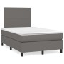 Cama box spring con colchón cuero sintético gris 120x200 cm de vidaXL, Camas y somieres - Ref: Foro24-3142717, Precio: 420,29 €