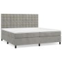 Box spring bed with light gray velvet mattress 200x200 cm by vidaXL, Beds and slatted bases - Ref: Foro24-3143283, Price: 623...