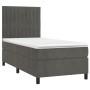 Box spring bed with dark gray velvet mattress 100x200 cm by vidaXL, Beds and slatted bases - Ref: Foro24-3143128, Price: 346,...