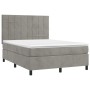Boxspringbett mit hellgrauer Samtmatratze 140x200 cm von vidaXL, Betten und Lattenroste - Ref: Foro24-3143025, Preis: 482,77 ...