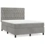 Box spring bed with light gray velvet mattress 140x200 cm by vidaXL, Beds and slatted bases - Ref: Foro24-3143205, Price: 493...