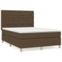 Box spring bed with dark brown fabric mattress 140x190 cm by vidaXL, Beds and slatted bases - Ref: Foro24-3142572, Price: 514...