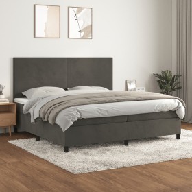 Box spring bed with dark gray velvet mattress 200x200 cm by vidaXL, Beds and slatted bases - Ref: Foro24-3142924, Price: 582,...