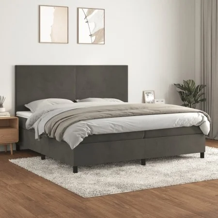 Boxspringbett mit dunkelgrauer Samtmatratze 200x200 cm von vidaXL, Betten und Lattenroste - Ref: Foro24-3142924, Preis: 572,5...