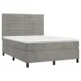 Box spring bed with light gray velvet mattress 140x200 cm by vidaXL, Beds and slatted bases - Ref: Foro24-3143085, Price: 467...