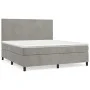 Box spring bed with light gray velvet mattress 180x200 cm by vidaXL, Beds and slatted bases - Ref: Foro24-3142917, Price: 559...