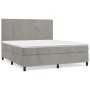 Cama box spring con colchón terciopelo gris claro 180x200 cm de vidaXL, Camas y somieres - Ref: Foro24-3142917, Precio: 569,3...