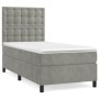Cama box spring con colchón terciopelo gris claro 90x190 cm de vidaXL, Camas y somieres - Ref: Foro24-3143235, Precio: 300,83...