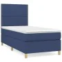 Box spring bed with blue fabric mattress 100x200 cm by vidaXL, Beds and slatted bases - Ref: Foro24-3142239, Price: 325,60 €,...