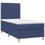 Box spring bed with blue fabric mattress 100x200 cm by vidaXL, Beds and slatted bases - Ref: Foro24-3142239, Price: 325,60 €,...