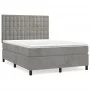 Boxspringbett mit hellgrauer Samtmatratze 140x200 cm von vidaXL, Betten und Lattenroste - Ref: Foro24-3143265, Preis: 498,93 ...