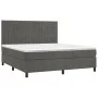 Box spring bed with dark gray velvet mattress 160x200 cm by vidaXL, Beds and slatted bases - Ref: Foro24-3143152, Price: 503,...
