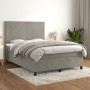 Box spring bed with light gray velvet mattress 140x200 cm by vidaXL, Beds and slatted bases - Ref: Foro24-3142905, Price: 489...