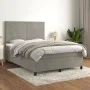 Box spring bed with light gray velvet mattress 140x200 cm by vidaXL, Beds and slatted bases - Ref: Foro24-3142905, Price: 481...