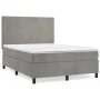 Box spring bed with light gray velvet mattress 140x200 cm by vidaXL, Beds and slatted bases - Ref: Foro24-3142905, Price: 481...