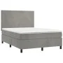 Box spring bed with light gray velvet mattress 140x200 cm by vidaXL, Beds and slatted bases - Ref: Foro24-3142905, Price: 481...