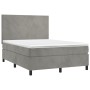 Boxspringbett mit hellgrauer Samtmatratze 140x200 cm von vidaXL, Betten und Lattenroste - Ref: Foro24-3142905, Preis: 489,53 ...