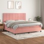 Box spring bed with pink velvet mattress 200x200 cm by vidaXL, Beds and slatted bases - Ref: Foro24-3143048, Price: 621,48 €,...