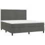 Box spring bed with dark gray velvet mattress 160x200 cm by vidaXL, Beds and slatted bases - Ref: Foro24-3142912, Price: 503,...