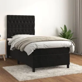 Box spring bed with black velvet mattress 80x200 cm by vidaXL, Beds and slatted bases - Ref: Foro24-3143171, Price: 349,79 €,...