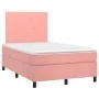 Box spring bed with pink velvet mattress 120x200 cm by vidaXL, Beds and slatted bases - Ref: Foro24-3142898, Price: 387,77 €,...