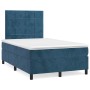 Box spring bed with dark blue velvet mattress 120x200 cm by vidaXL, Beds and slatted bases - Ref: Foro24-3143017, Price: 422,...