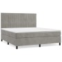 Box spring bed with light gray velvet mattress 180x200 cm by vidaXL, Beds and slatted bases - Ref: Foro24-3143157, Price: 586...