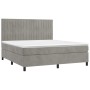 Box spring bed with light gray velvet mattress 180x200 cm by vidaXL, Beds and slatted bases - Ref: Foro24-3143157, Price: 586...