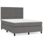 Box spring bed with gray synthetic leather mattress 140x200 cm by vidaXL, Beds and slatted bases - Ref: Foro24-3142849, Price...