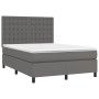 Boxspringbett mit grauer Kunstledermatratze 140x200 cm von vidaXL, Betten und Lattenroste - Ref: Foro24-3142849, Preis: 502,8...