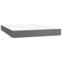 Box spring bed with gray synthetic leather mattress 140x200 cm by vidaXL, Beds and slatted bases - Ref: Foro24-3142849, Price...