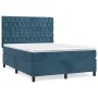 Boxspringbett mit dunkelblauer Samtmatratze 140x200 cm von vidaXL, Betten und Lattenroste - Ref: Foro24-3143209, Preis: 491,9...