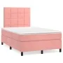 Box spring bed with pink velvet mattress 120x200 cm by vidaXL, Beds and slatted bases - Ref: Foro24-3143018, Price: 401,54 €,...