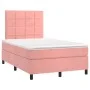 Box spring bed with pink velvet mattress 120x200 cm by vidaXL, Beds and slatted bases - Ref: Foro24-3143018, Price: 401,54 €,...