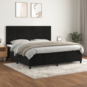 Box spring bed with black velvet mattress 200x200 cm by vidaXL, Beds and slatted bases - Ref: Foro24-3143165, Price: 623,34 €...