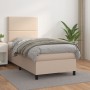 Cama box spring con colchón cuero sintético capuchino 100x200cm de vidaXL, Camas y somieres - Ref: Foro24-3142772, Precio: 33...