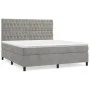 Box spring bed with light gray velvet mattress 180x200 cm by vidaXL, Beds and slatted bases - Ref: Foro24-3143217, Price: 600...