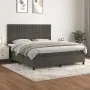 Cama box spring con colchón terciopelo gris oscuro 180x200 cm de vidaXL, Camas y somieres - Ref: Foro24-3143158, Precio: 561,...