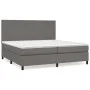 Box spring bed with gray synthetic leather mattress 200x200 cm by vidaXL, Beds and slatted bases - Ref: Foro24-3142747, Price...