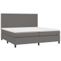 Box spring bed with gray synthetic leather mattress 200x200 cm by vidaXL, Beds and slatted bases - Ref: Foro24-3142747, Price...