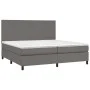 Box spring bed with gray synthetic leather mattress 200x200 cm by vidaXL, Beds and slatted bases - Ref: Foro24-3142747, Price...