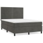 Boxspringbett mit dunkelgrauer Samtmatratze 140x200 cm von vidaXL, Betten und Lattenroste - Ref: Foro24-3142966, Preis: 462,5...