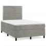 Box spring bed with light gray velvet mattress 120x200 cm by vidaXL, Beds and slatted bases - Ref: Foro24-3142953, Price: 410...
