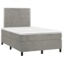 Box spring bed with light gray velvet mattress 120x200 cm by vidaXL, Beds and slatted bases - Ref: Foro24-3142953, Price: 410...