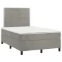Box spring bed with light gray velvet mattress 120x200 cm by vidaXL, Beds and slatted bases - Ref: Foro24-3142953, Price: 392...