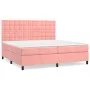 Box spring bed with pink velvet mattress 200x200 cm by vidaXL, Beds and slatted bases - Ref: Foro24-3143288, Price: 597,59 €,...